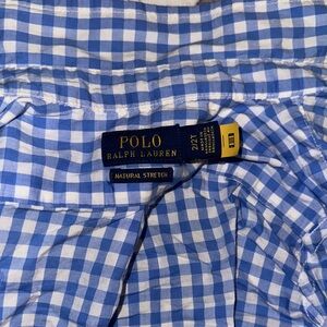 Polo by Ralph Lauren Blue and White Checkered Kids Button Down Shirt